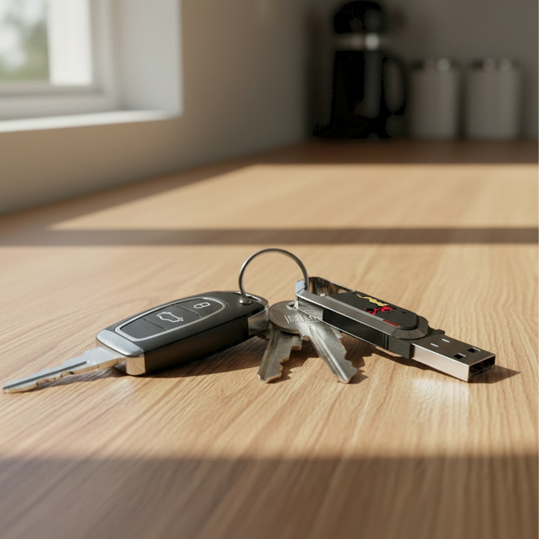 Marvel Ladypool Badge USB 64GB Clip Style Flash Drive Lifestyle.Jpg