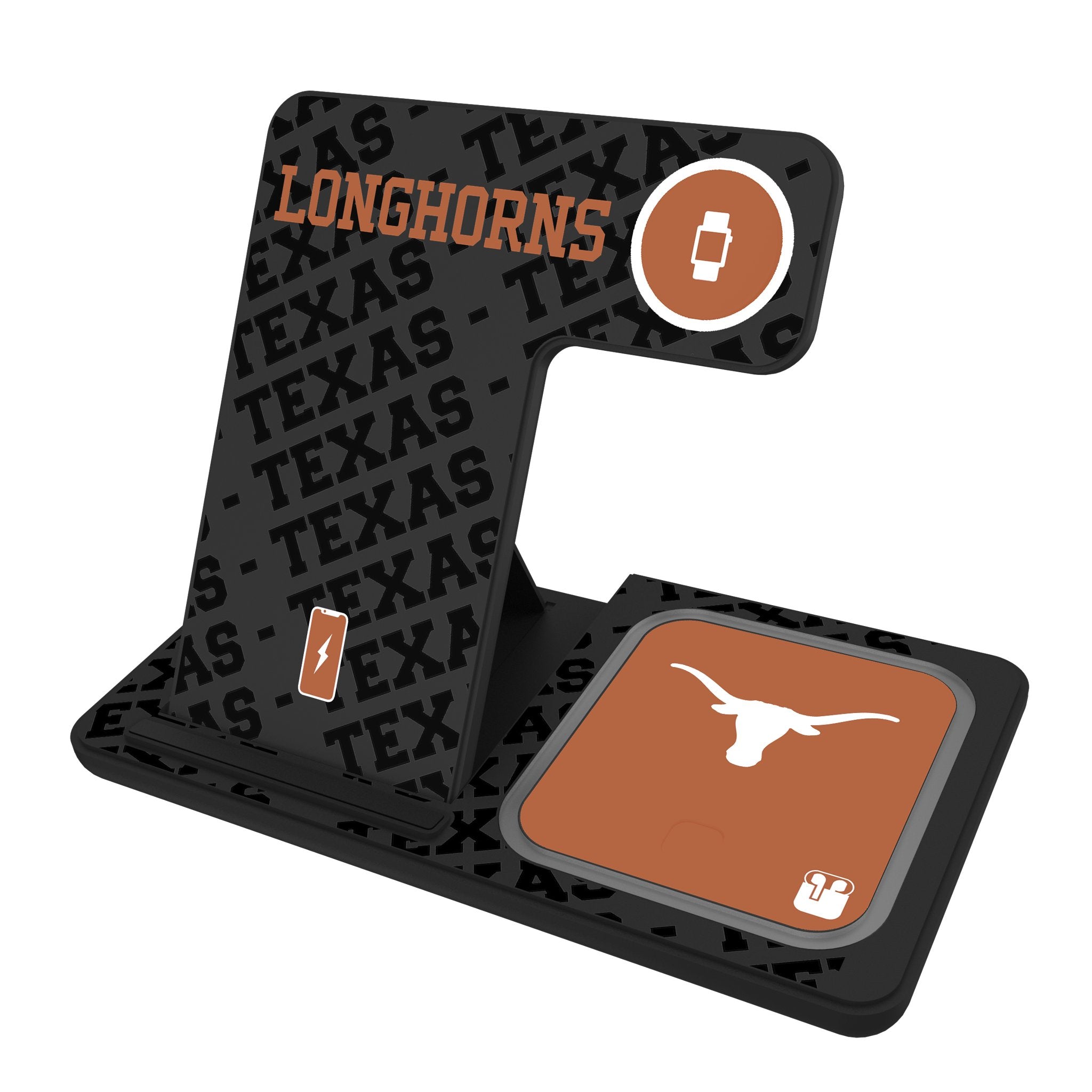 University of Texas Longhorns Monocolor Tilt 3 in 1 Charging Station