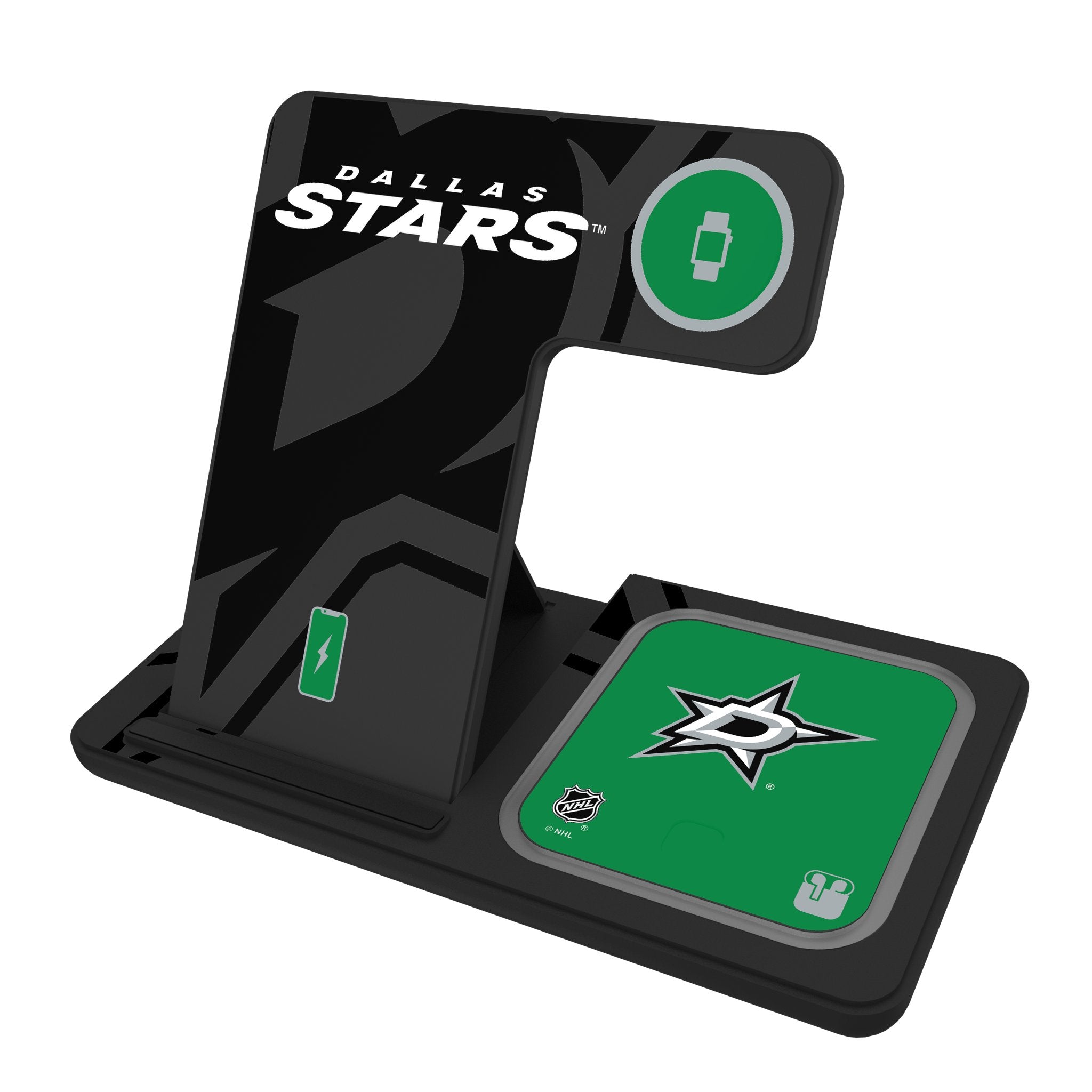Dallas Stars Monocolor Tilt 3 in 1 Charging Station