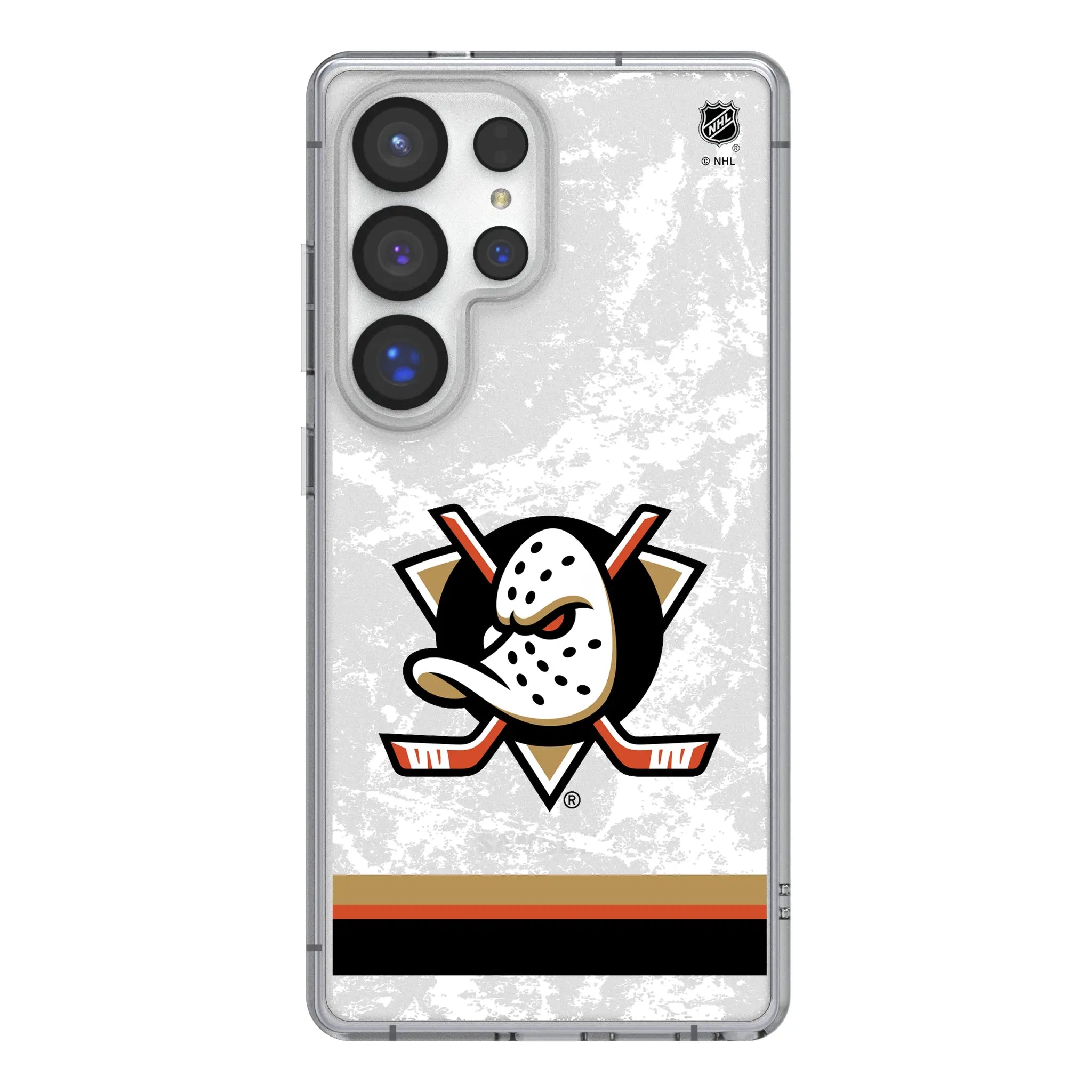 Anaheim Ducks Ice Stripe Galaxy Clear Phone Case for Samsung Galaxy#Device_Galaxy S25 Ultra