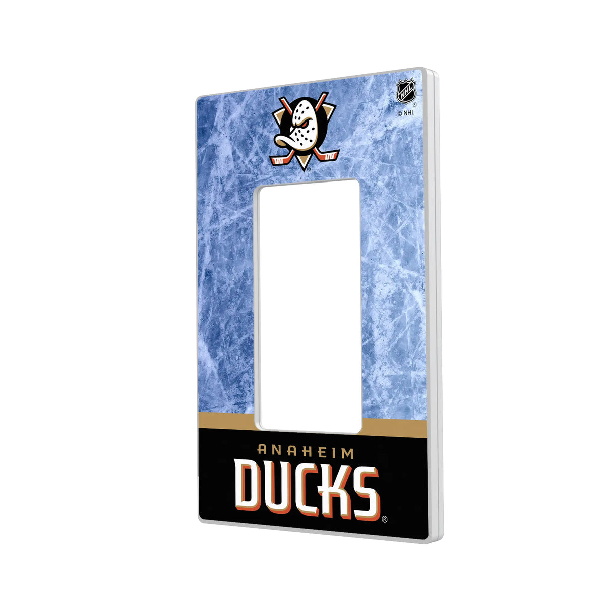 Anaheim Ducks Ice Wordmark Hidden-Screw Light Switch Plate#Style_Single Rocker