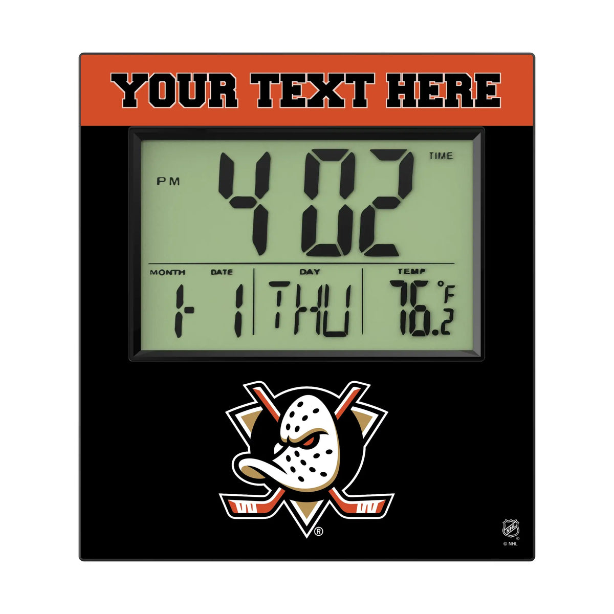 Anaheim Ducks Personalized Color Block Wall Clock