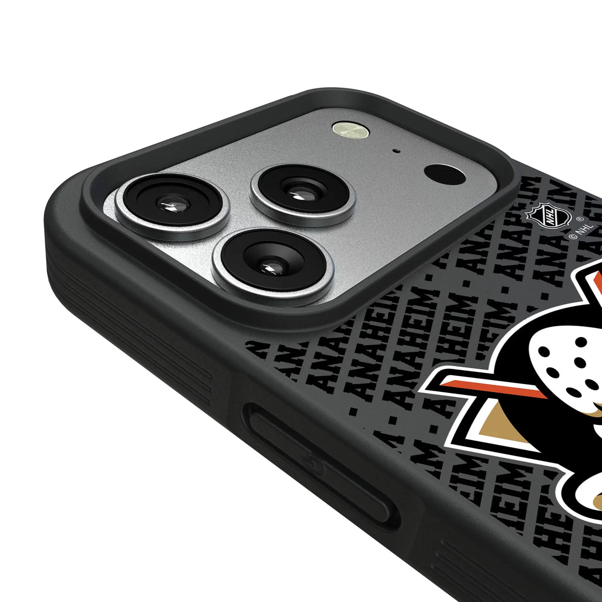 Anaheim Ducks Personalized EndZone Plus iPhone Bump Phone Case for Apple iPhone - Detail#Device_iPhone 17 Pro
