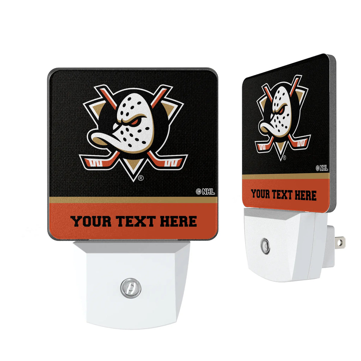Anaheim Ducks Personalized Endzone Solid Night Light 2-Pack