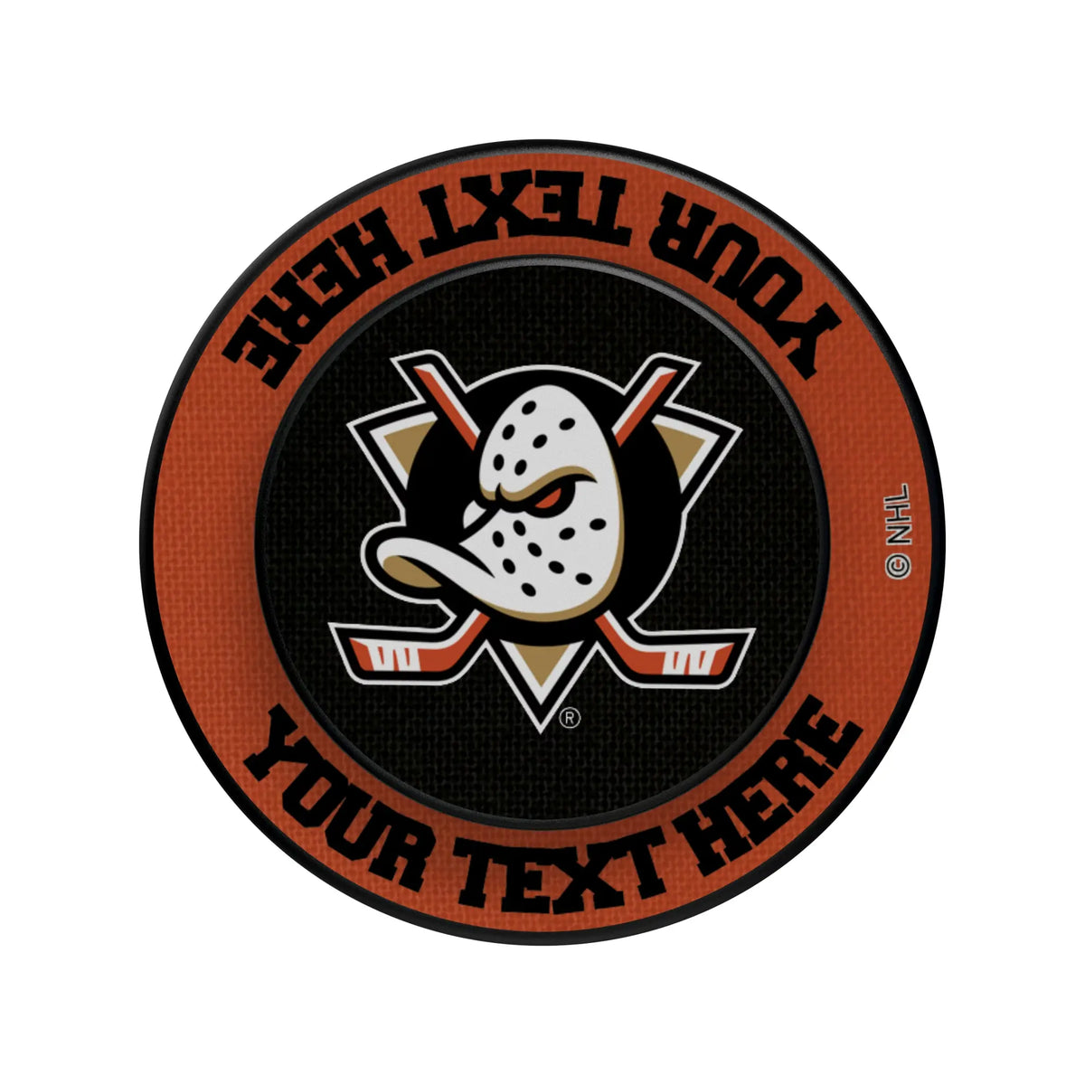 Anaheim Ducks Personalized Endzone Solid Popsockets Round Magnetic