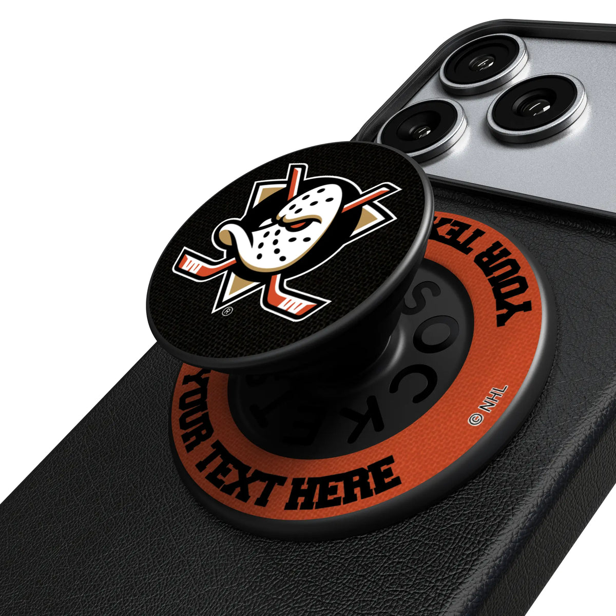 Anaheim Ducks Personalized Endzone Solid Popsockets Round Magnetic