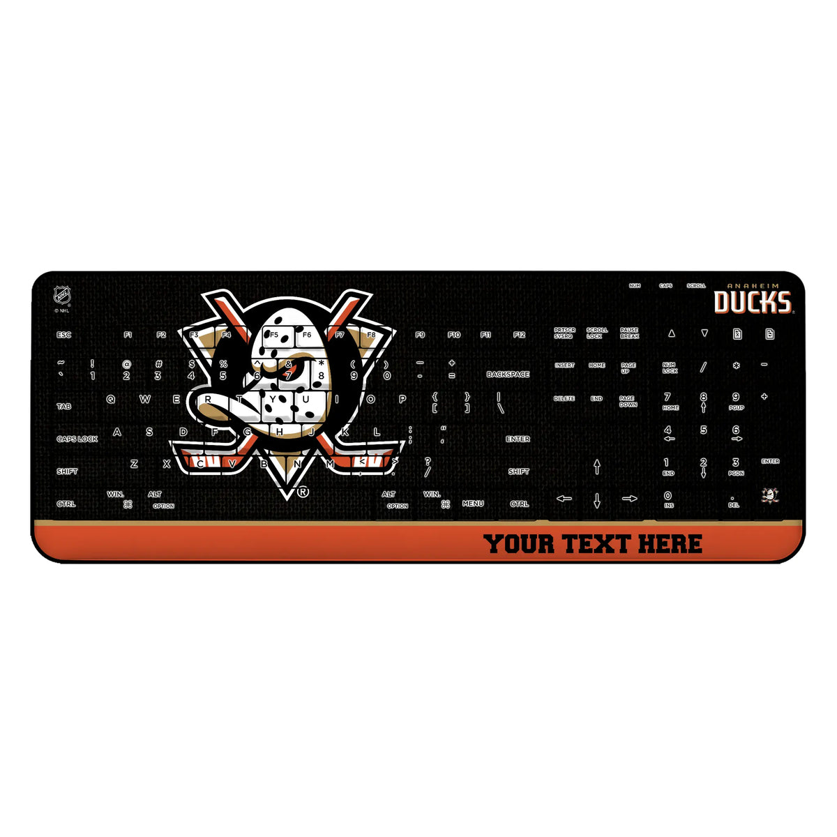 Anaheim Ducks Personalized Endzone Solid Wireless USB Keyboard
