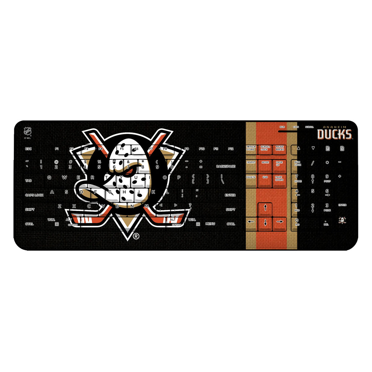 Anaheim Ducks Stripe Wireless USB Keyboard