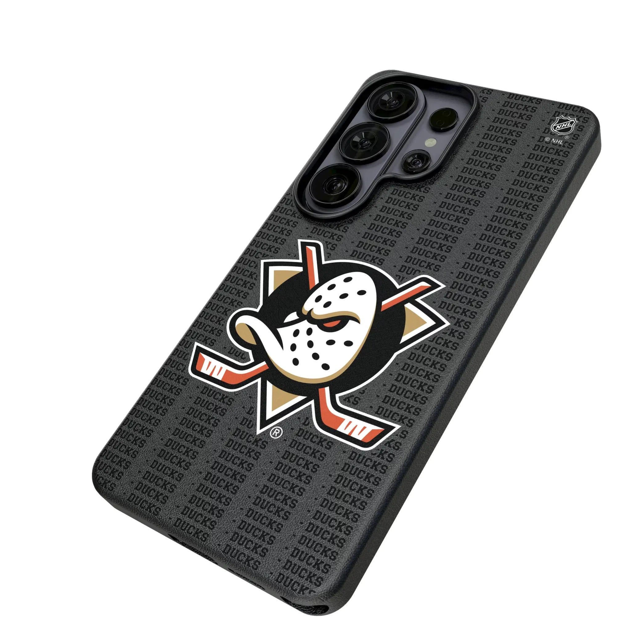 Anaheim Ducks Text Backdrop Galaxy MagSafe Compatible Phone Case for Samsung Galaxy - Isometric View#Device_Galaxy S26 Ultra