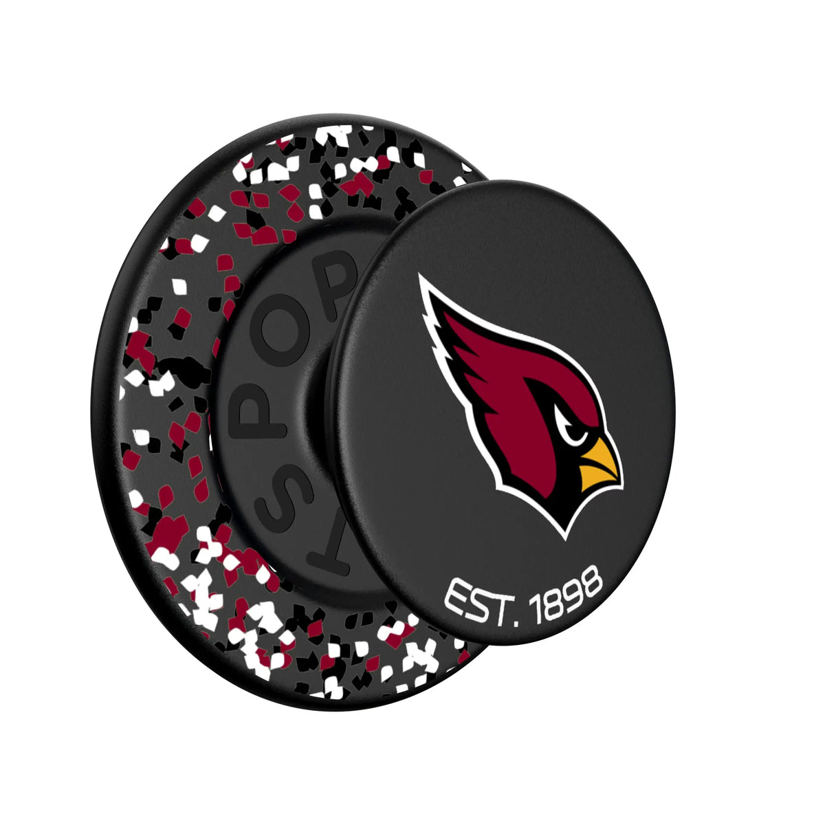 Arizona Cardinals Confetti Popsockets Round Magnetic - Isometric View