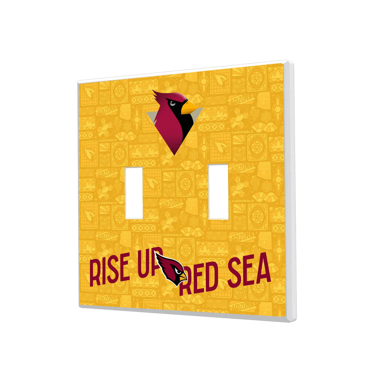 Arizona Cardinals Deco Hidden-Screw Light Switch Plate#Style_Double Toggle