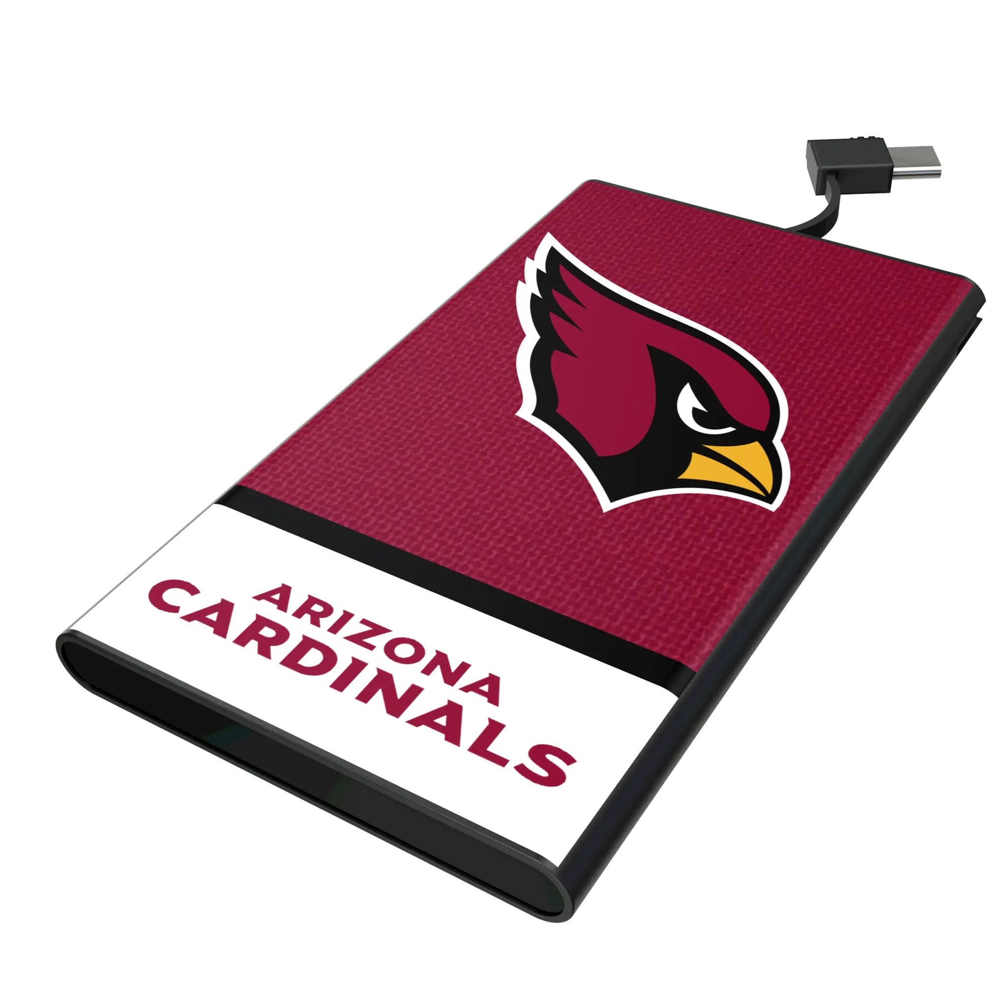 Arizona Cardinals Endzone Solid 5000mAh Flat Power Bank