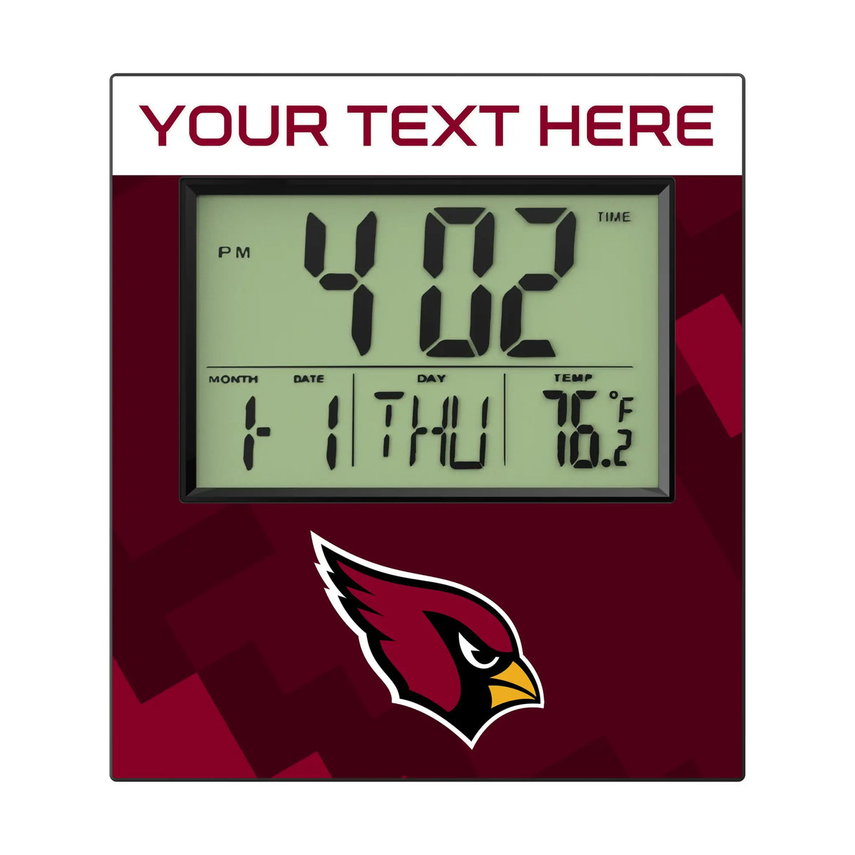 Arizona Cardinals Personalized Color Block Wall Clock