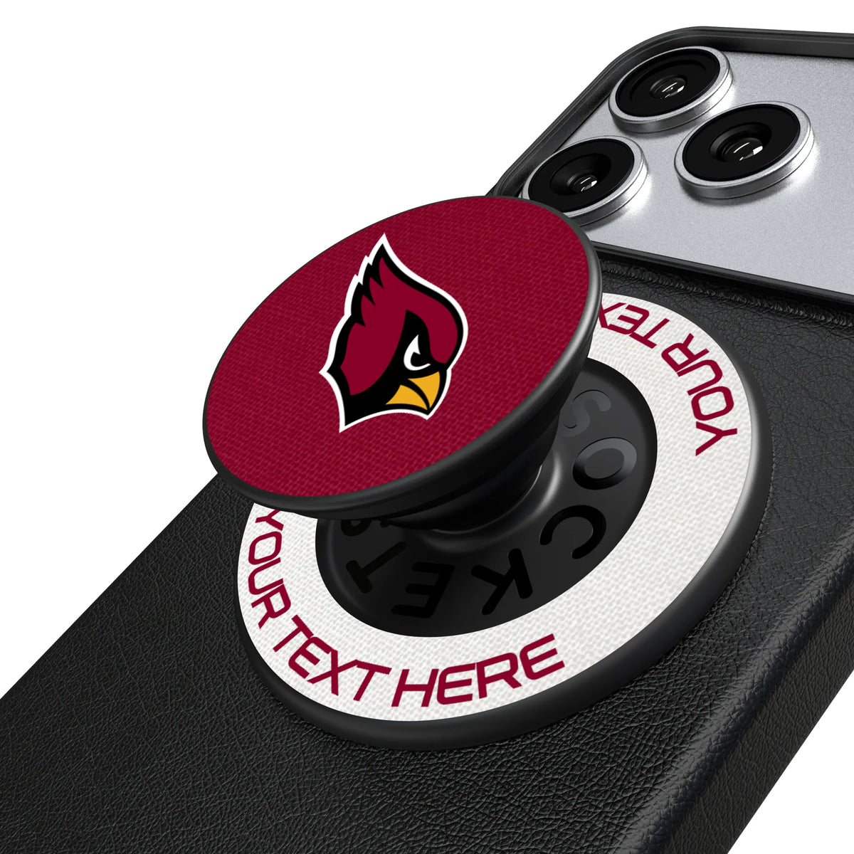 Arizona Cardinals Personalized Endzone Solid Popsockets Round Magnetic