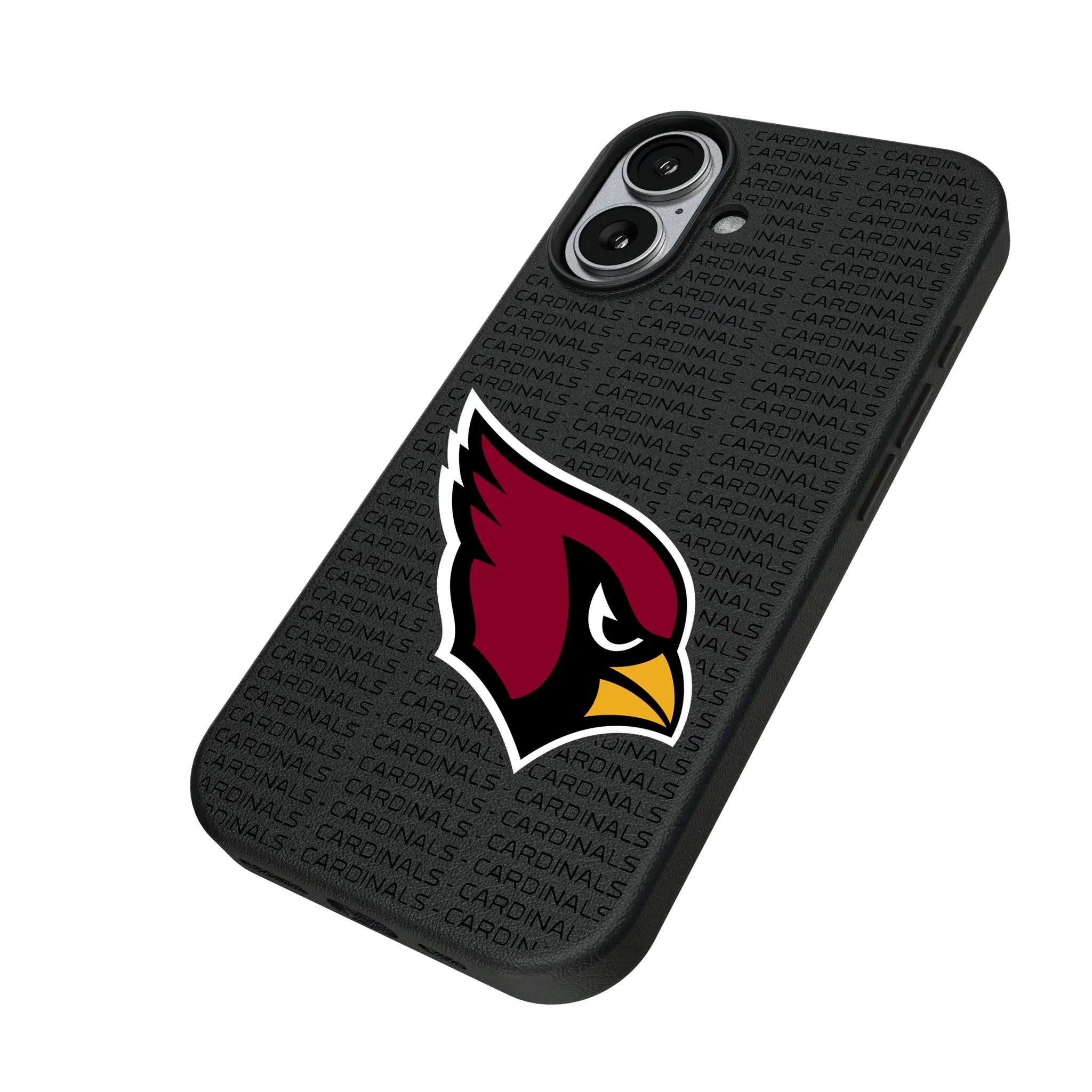 Arizona Cardinals Text Backdrop iPhone MagSafe Compatible Phone Case for Apple iPhone - Isometric View#Device_iPhone 17