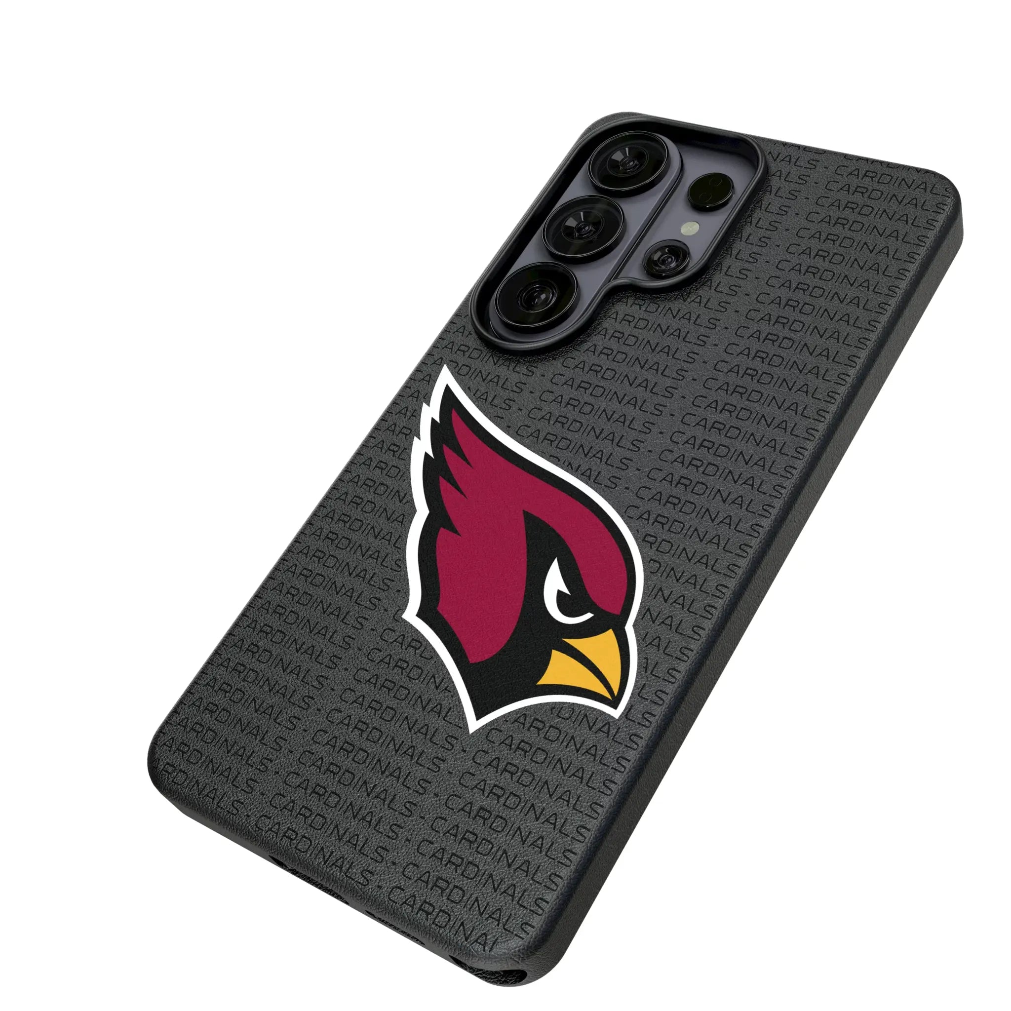 Arizona Cardinals Text Backdrop Galaxy MagSafe Compatible Phone Case for Samsung Galaxy - Isometric View#Device_Galaxy S26 Ultra