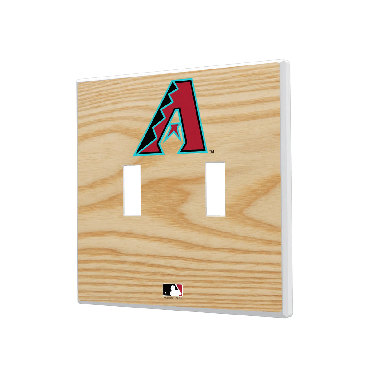 Arizona Diamondbacks Baseball Bat Hidden-Screw Light Switch Plate#Style_Double Toggle