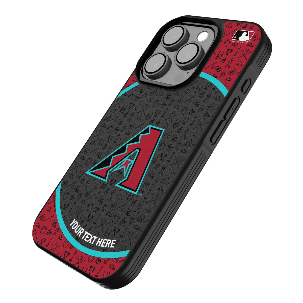 Arizona Diamondbacks Personalized Circle iPhone Bump Phone Case for Apple iPhone - Isometric View