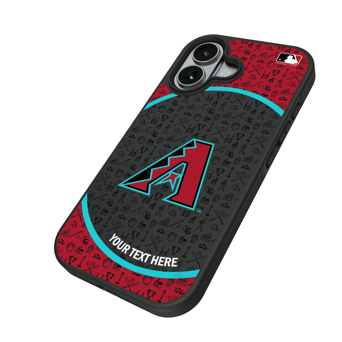 Arizona Diamondbacks Personalized Circle iPhone Bump Phone Case for Apple iPhone - Isometric View#Device_iPhone 17