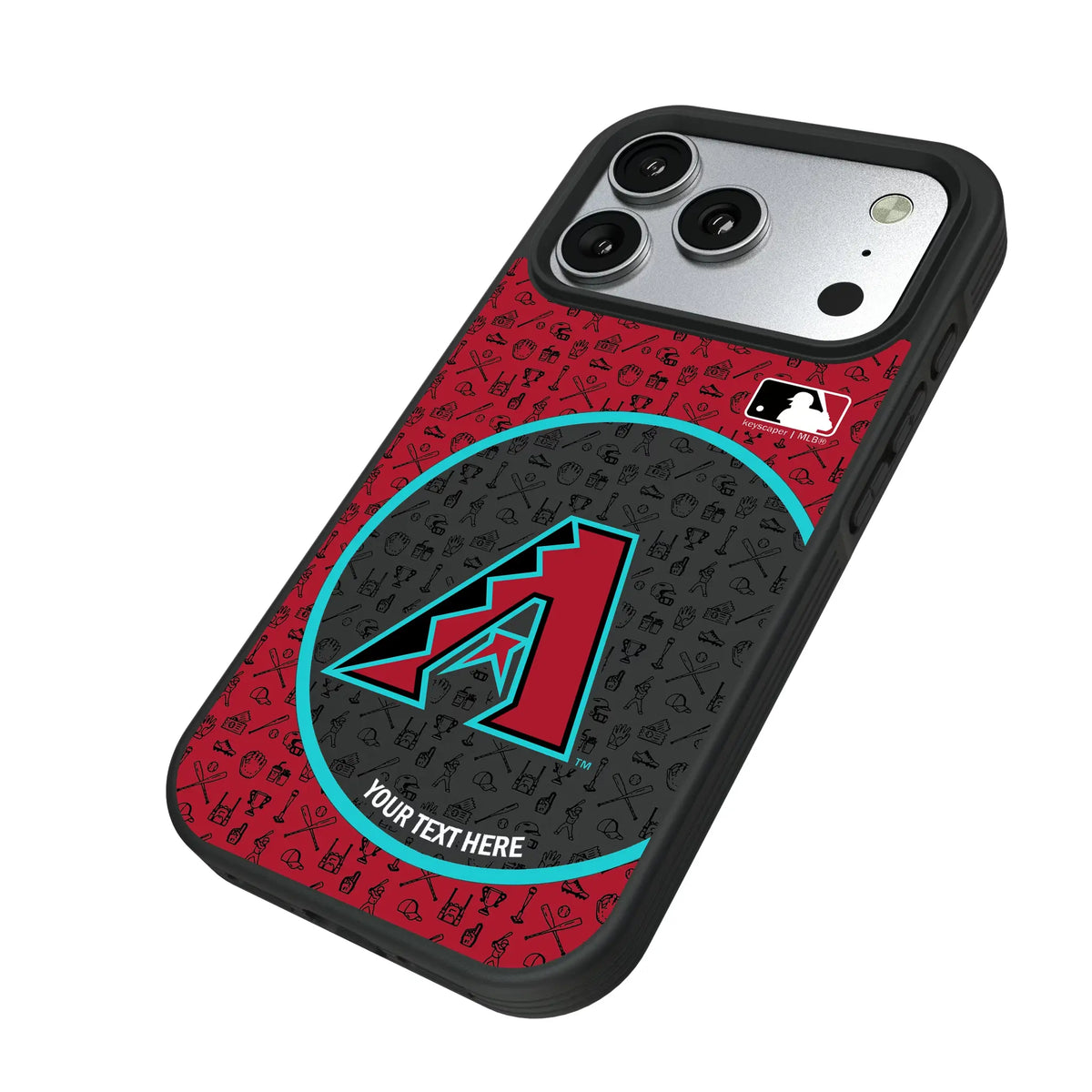 Arizona Diamondbacks Personalized Circle iPhone Bump Phone Case for Apple iPhone - Isometric View#Device_iPhone 17 Pro