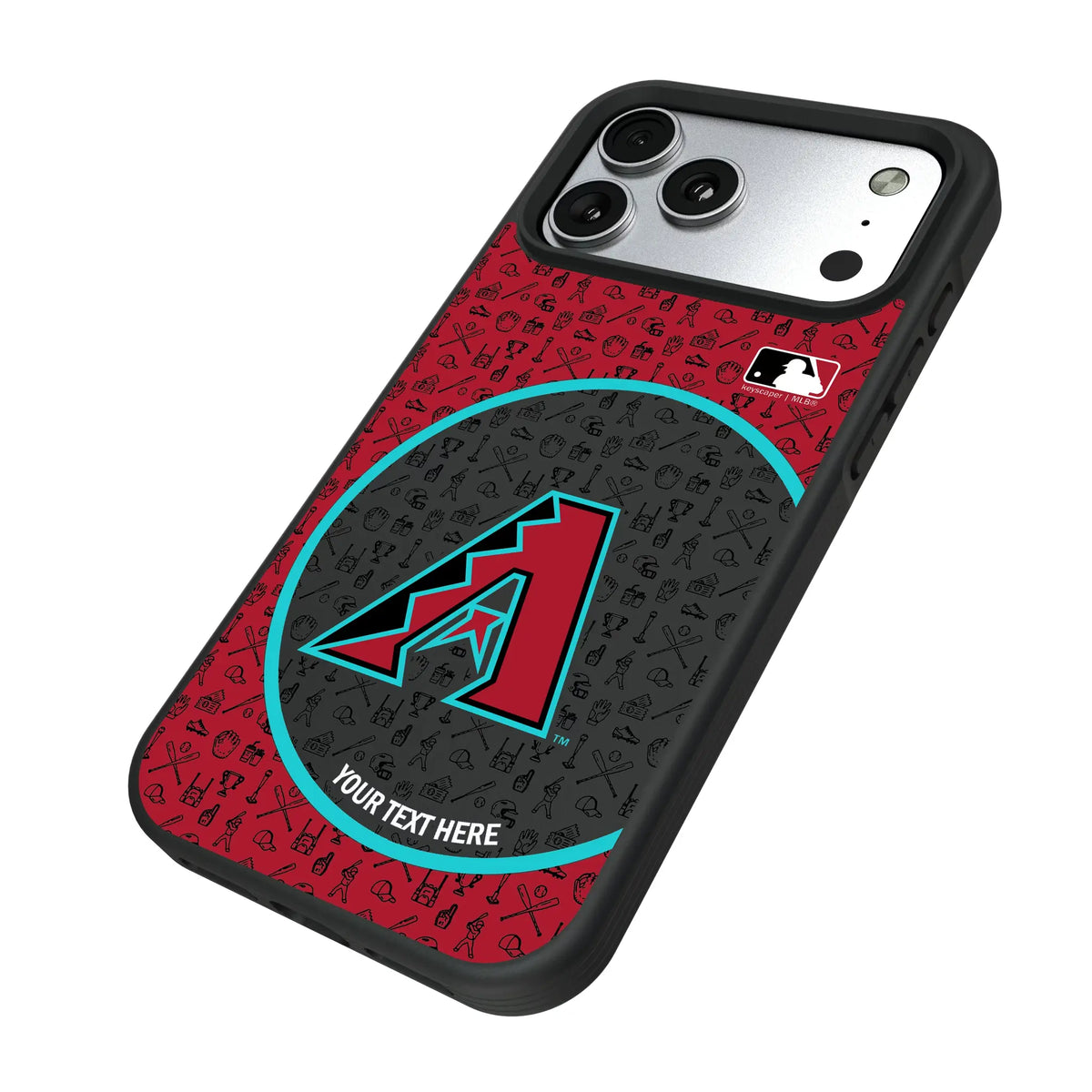 Arizona Diamondbacks Personalized Circle iPhone Bump Phone Case for Apple iPhone - Isometric View#Device_iPhone 17 Pro Max