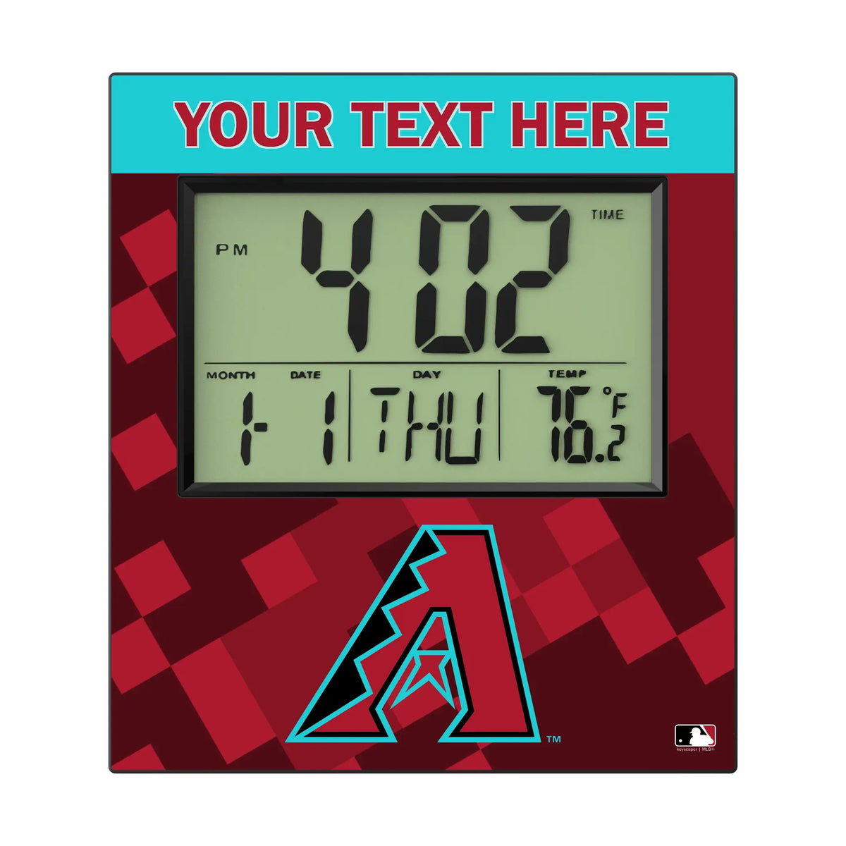 Arizona Diamondbacks Personalized Color Block Wall Clock