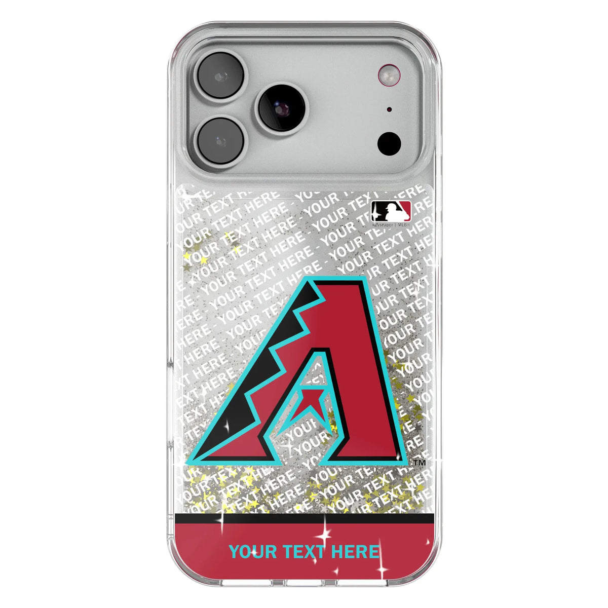 Arizona Diamondbacks Personalized EndZone Plus Glitter Phone Case for Apple iPhone
