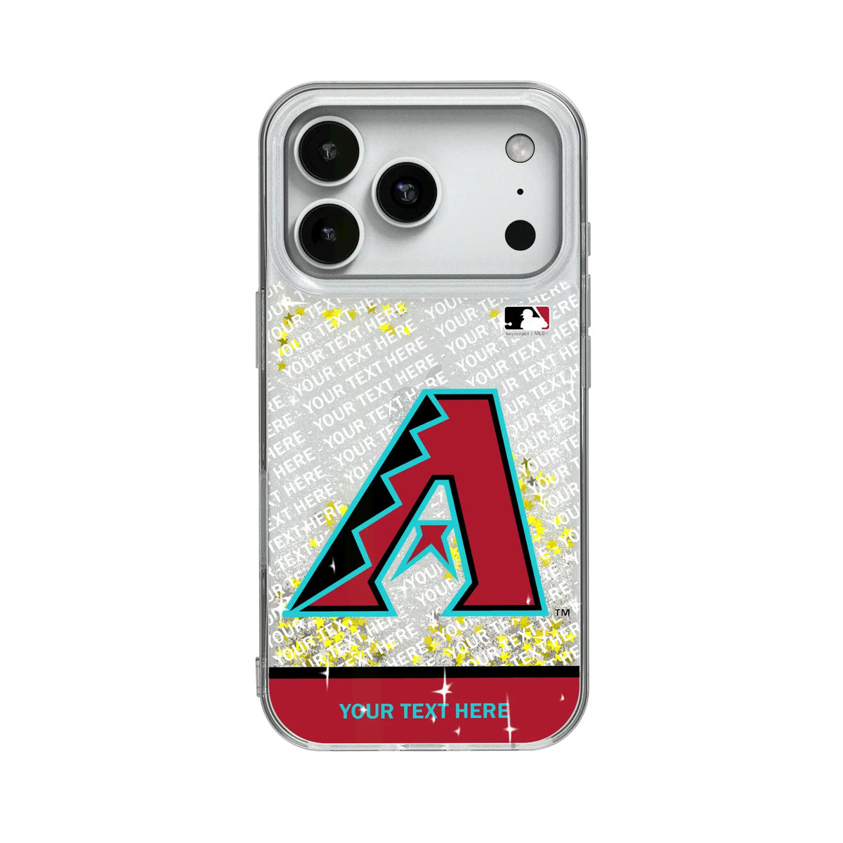 Arizona Diamondbacks Personalized EndZone Plus Glitter Phone Case for Apple iPhone