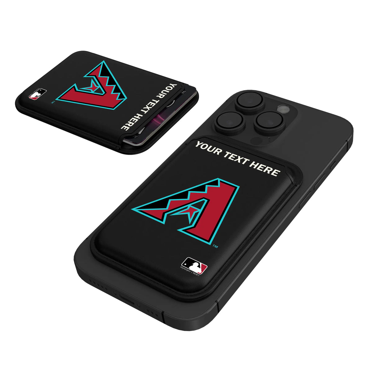 Arizona Diamondbacks Personalized Insignia Black Magnetic Credit Card Wallet