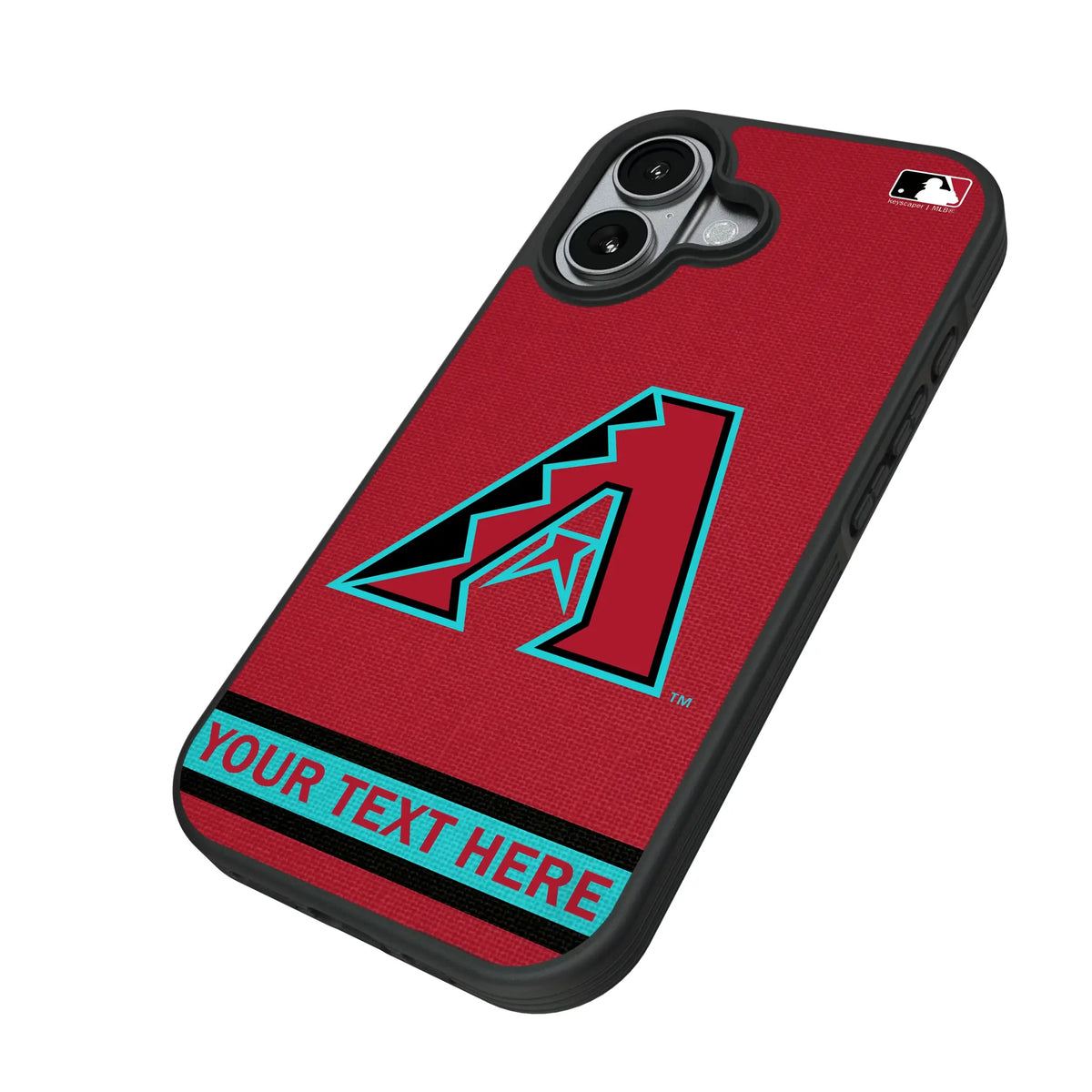 Arizona Diamondbacks Personalized Stripe iPhone Bump Phone Case for Apple iPhone - Isometric View#Device_iPhone 17