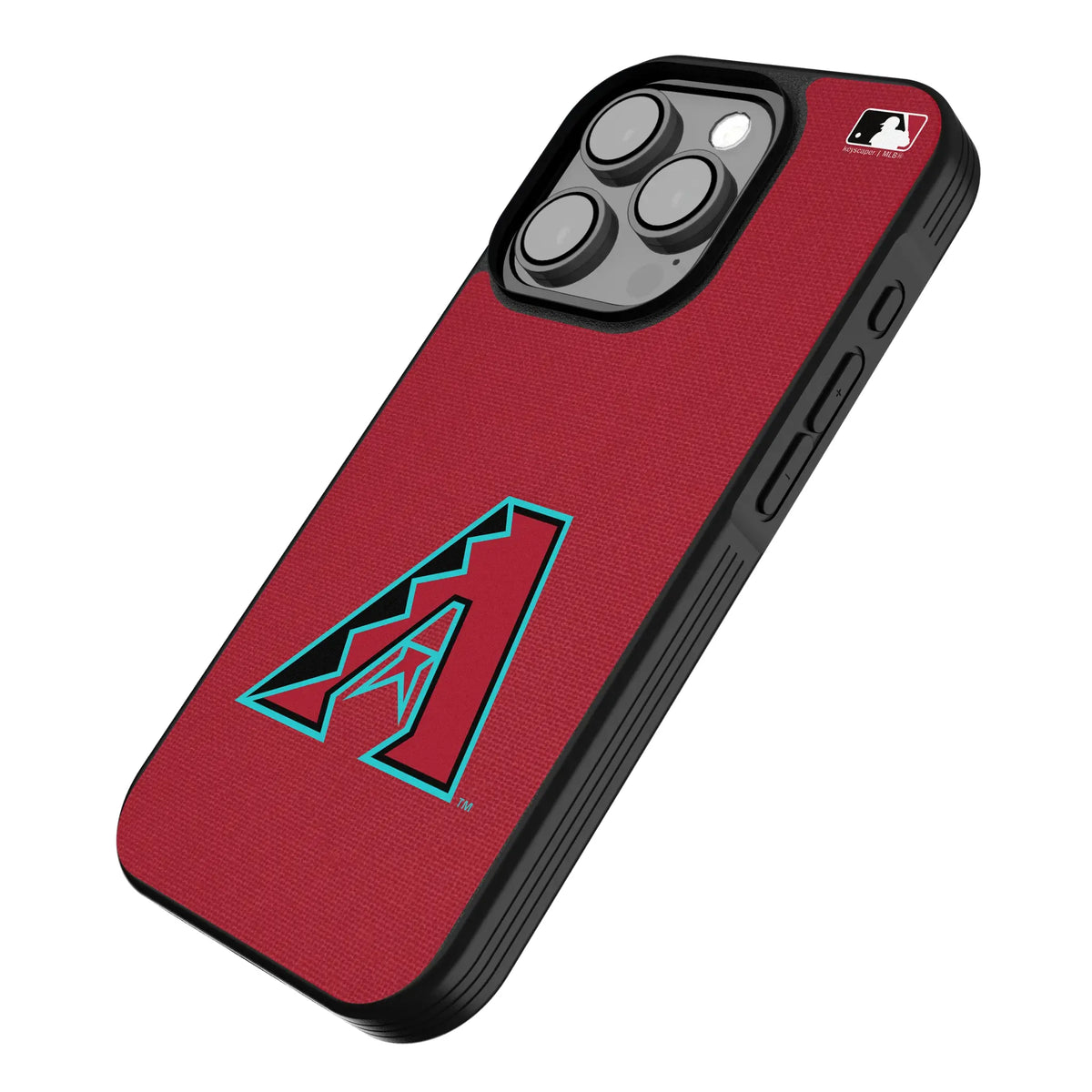 Arizona Diamondbacks Solid iPhone Bump Phone Case for Apple iPhone - Isometric View
