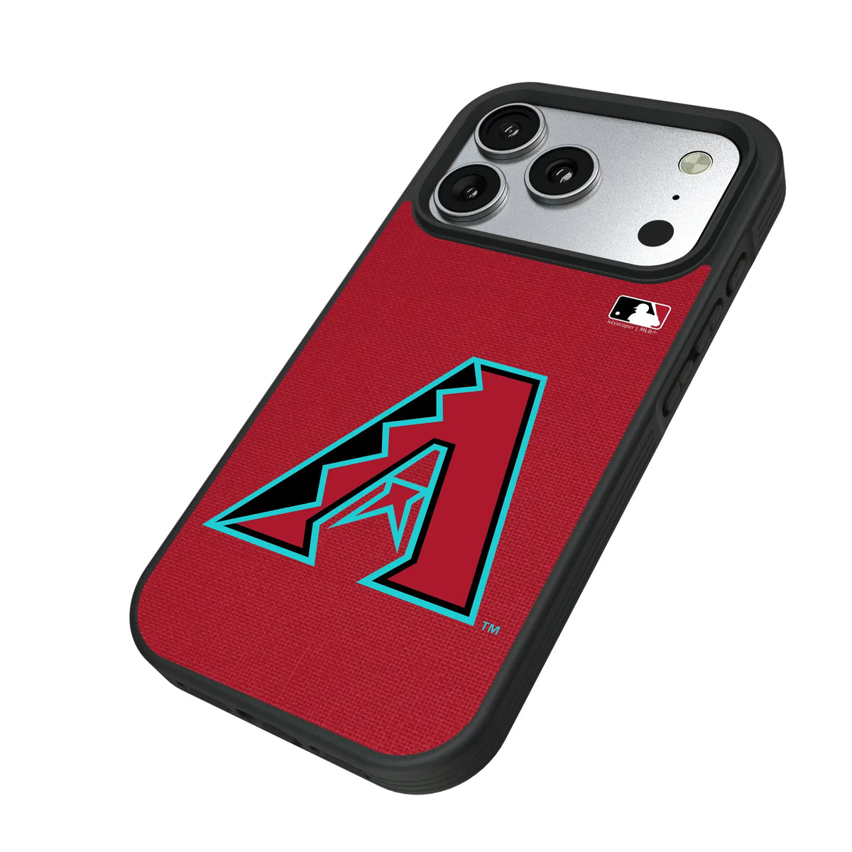 Arizona Diamondbacks Solid iPhone Bump Phone Case for Apple iPhone - Isometric View#Device_iPhone 17 Pro
