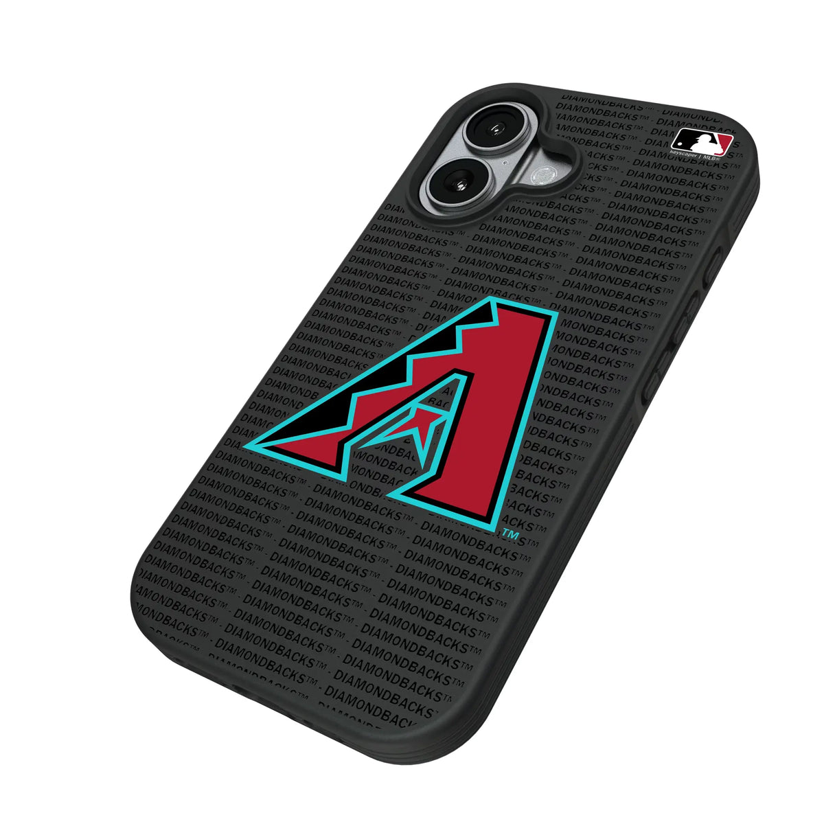 Arizona Diamondbacks Text Backdrop iPhone Bump Phone Case for Apple iPhone - Isometric View#Device_iPhone 17