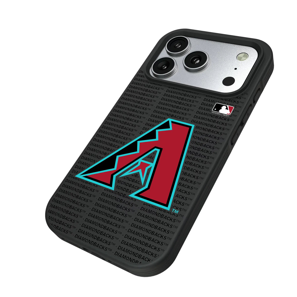 Arizona Diamondbacks Text Backdrop iPhone Bump Phone Case for Apple iPhone - Isometric View#Device_iPhone 17 Pro