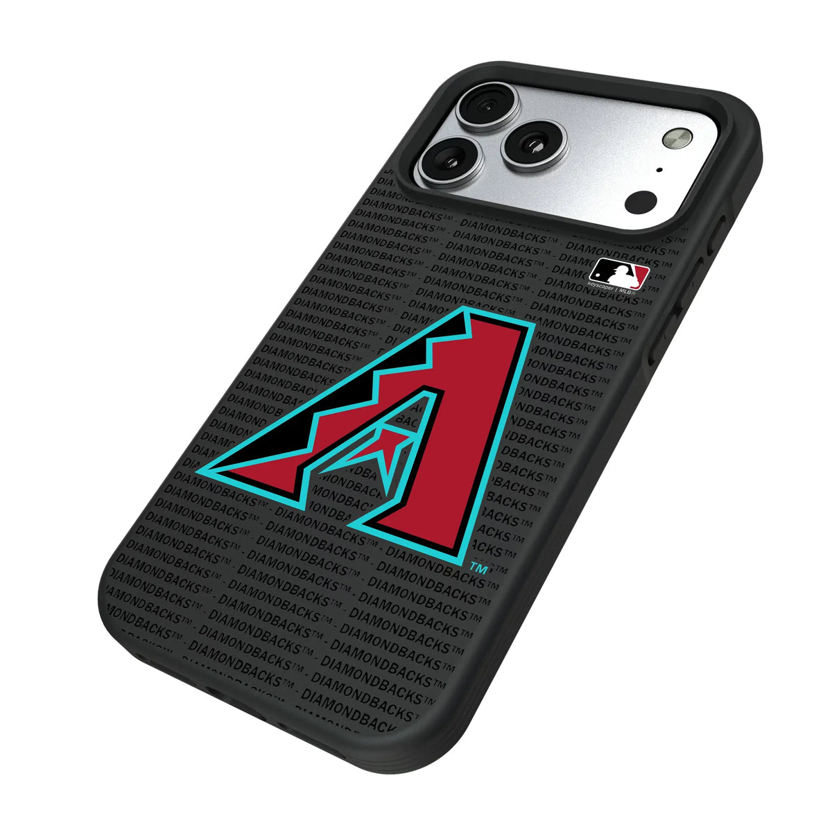 Arizona Diamondbacks Text Backdrop iPhone Bump Phone Case for Apple iPhone - Isometric View#Device_iPhone 17 Pro Max