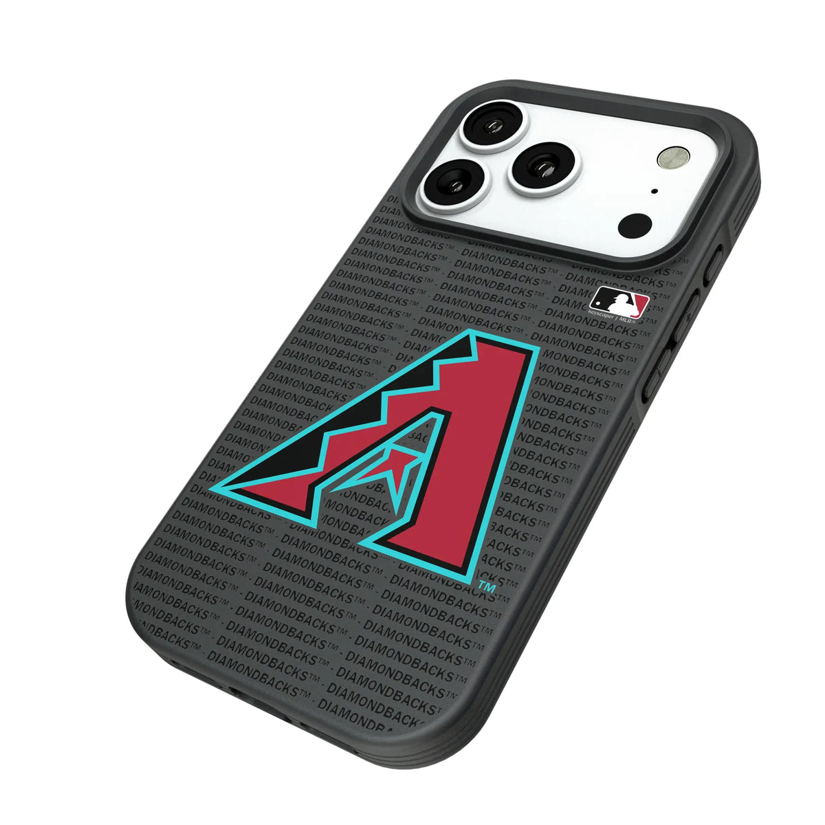 Arizona Diamondbacks Text Backdrop iPhone Bump Phone Case for Apple iPhone - Isometric View#Device_iPhone 18 Pro