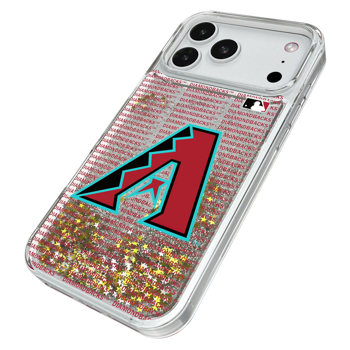 Arizona Diamondbacks Text Backdrop iPhone Glitter Phone Case for Apple iPhone - Isometric View#Device_iPhone 18 Pro Max