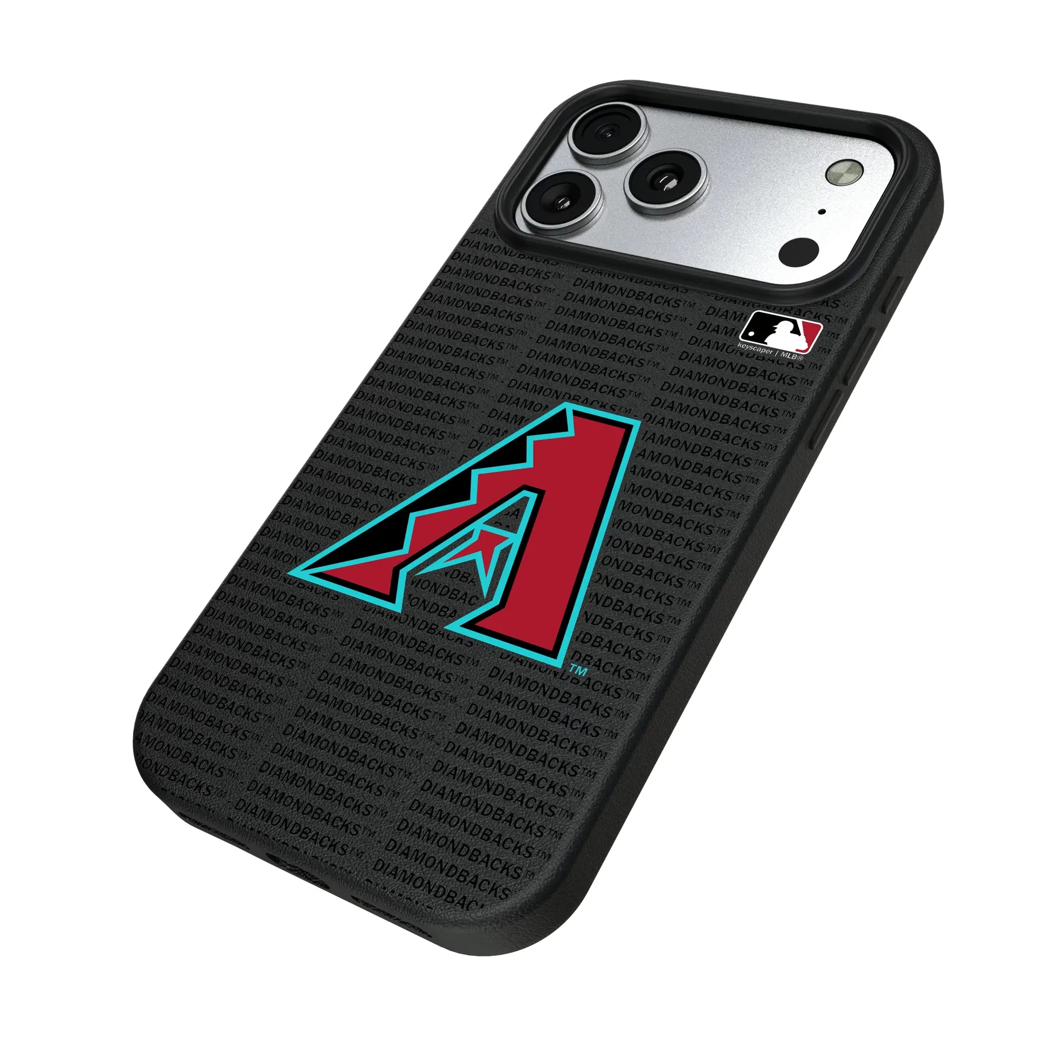 Arizona Diamondbacks Text Backdrop iPhone MagSafe Compatible Phone Case for Apple iPhone - Isometric View#Device_iPhone 17 Pro Max