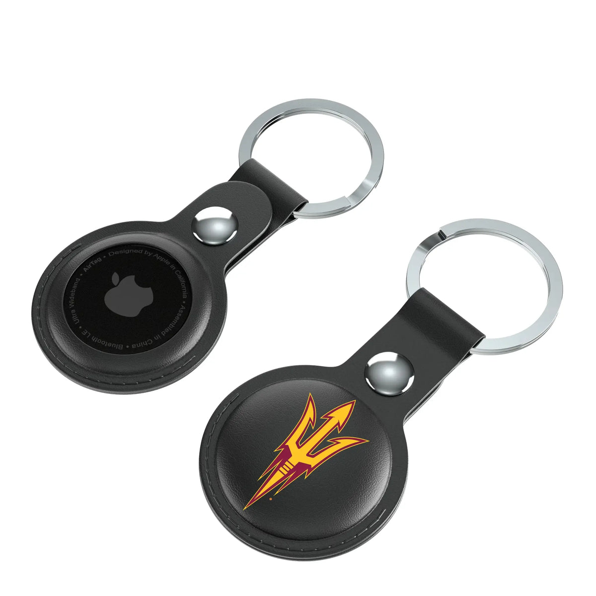 Arizona State University Sun Devils Insignia AirTag Black Airtag Holder 2-Pack - Isometric View