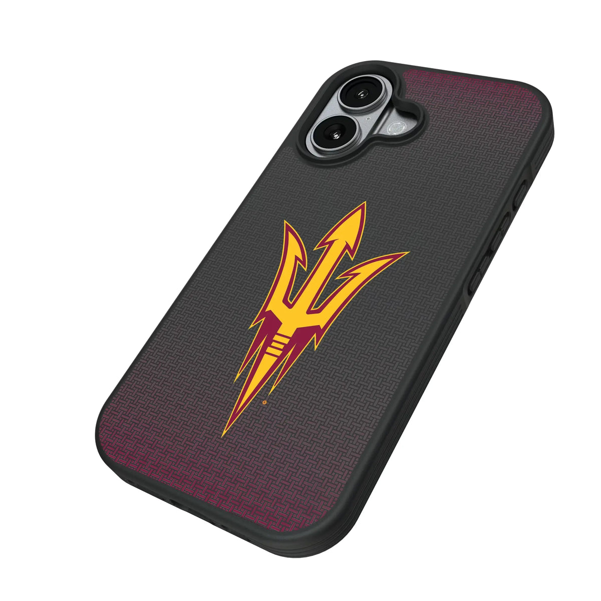 Arizona State University Sun Devils Linen iPhone Bump Phone Case for Apple iPhone - Isometric View#Device_iPhone 17
