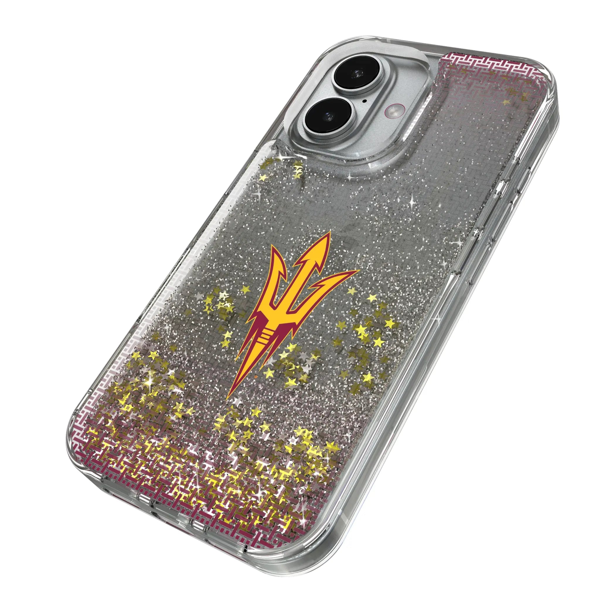 Arizona State University Sun Devils Linen iPhone Glitter Phone Case for Apple iPhone - Isometric View