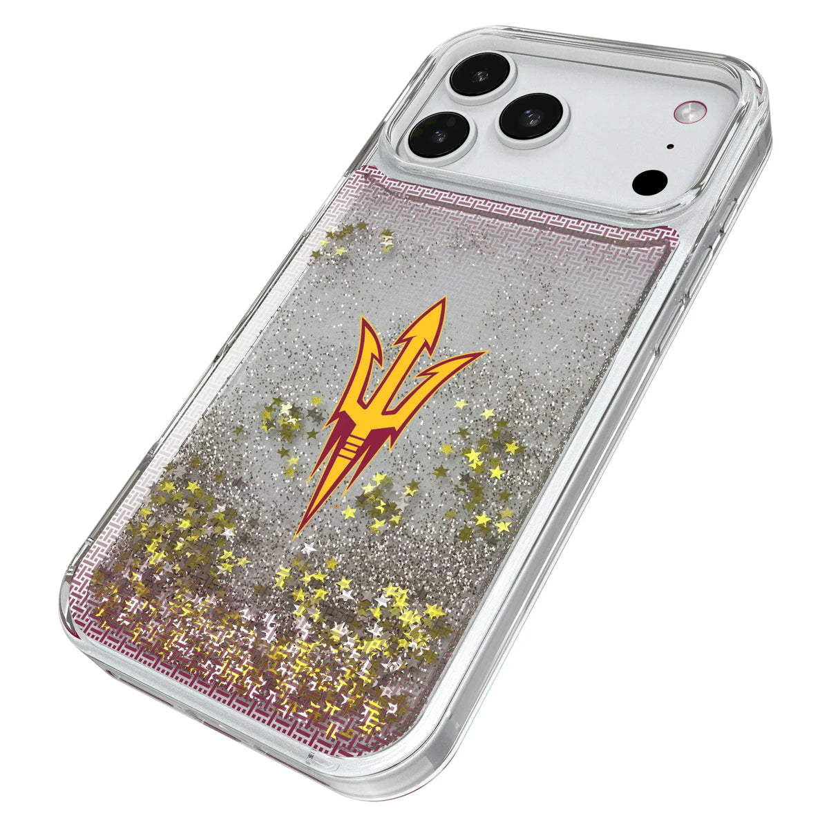 Arizona State University Sun Devils Linen iPhone Glitter Phone Case for Apple iPhone - Isometric View#Device_iPhone 18 Pro Max