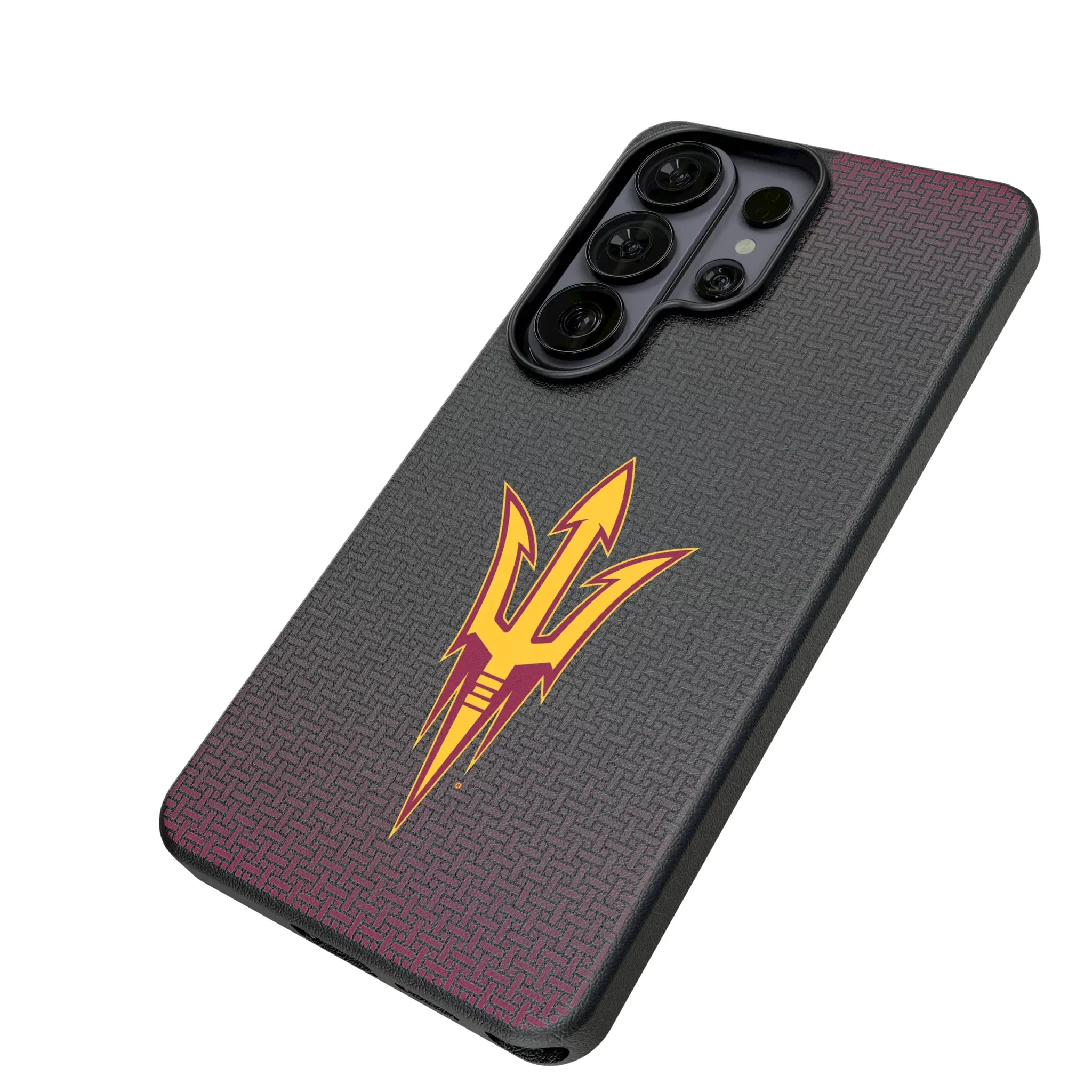 Arizona State University Sun Devils Linen Galaxy MagSafe Compatible Phone Case for Samsung Galaxy - Isometric View#Device_Galaxy S26 Ultra