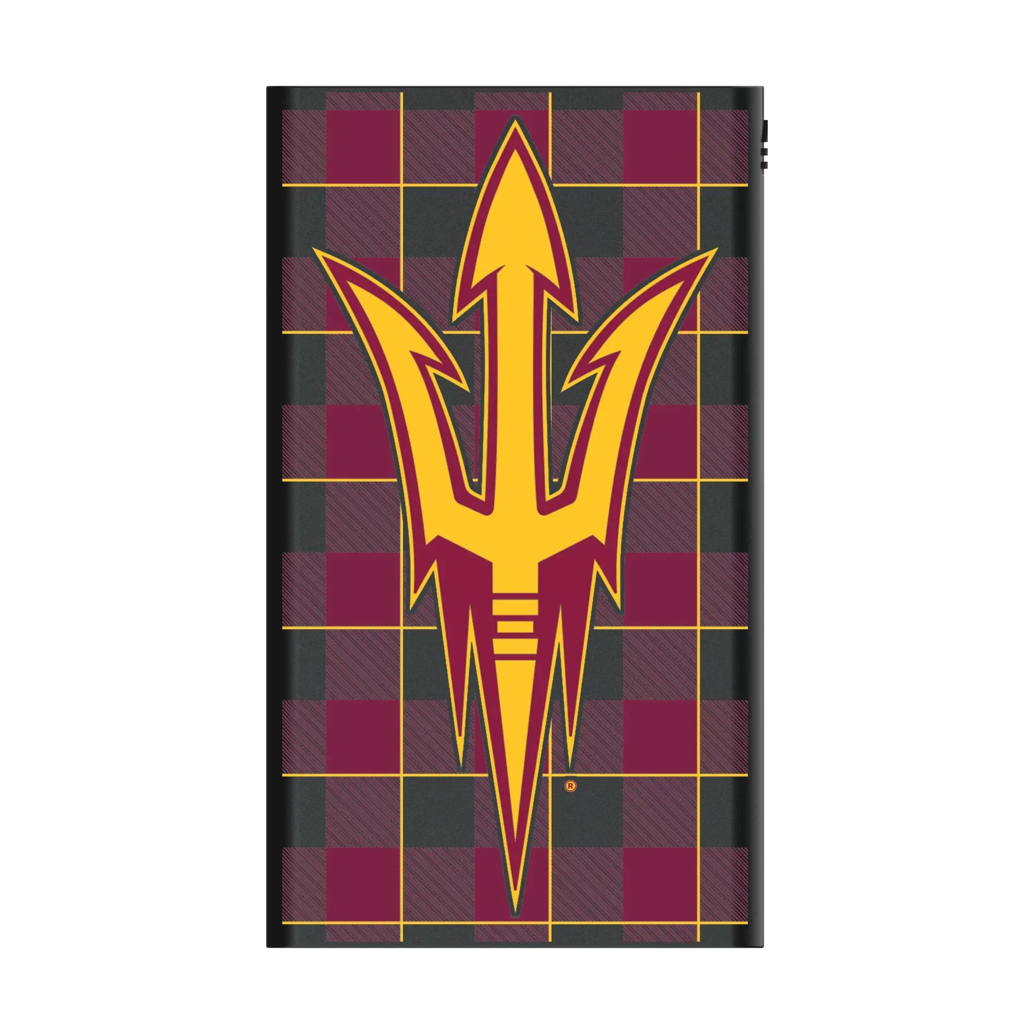 Arizona State University Sun Devils Plaid 5000mAh Flat Power Bank