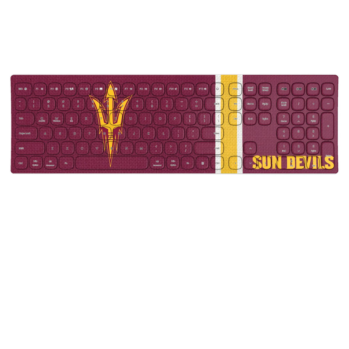 Arizona State University Sun Devils Stripe KKB605 Curved Wireless Keyboard