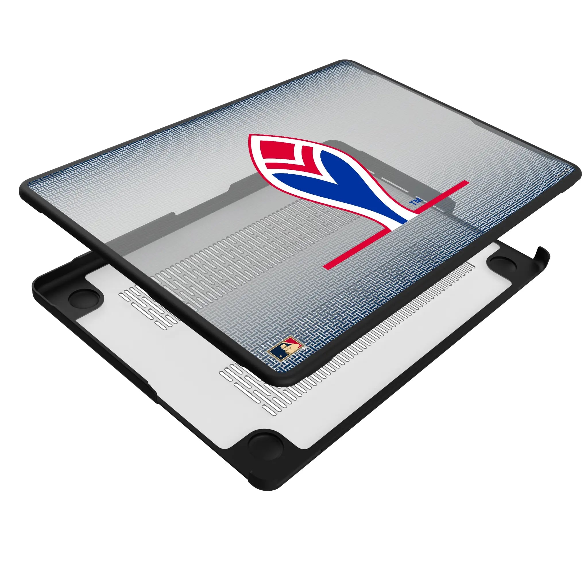 Atlanta Braves 1972-1975 - Cooperstown Collection Linen MacBook Laptop Case for Apple MacBook - Isometric View