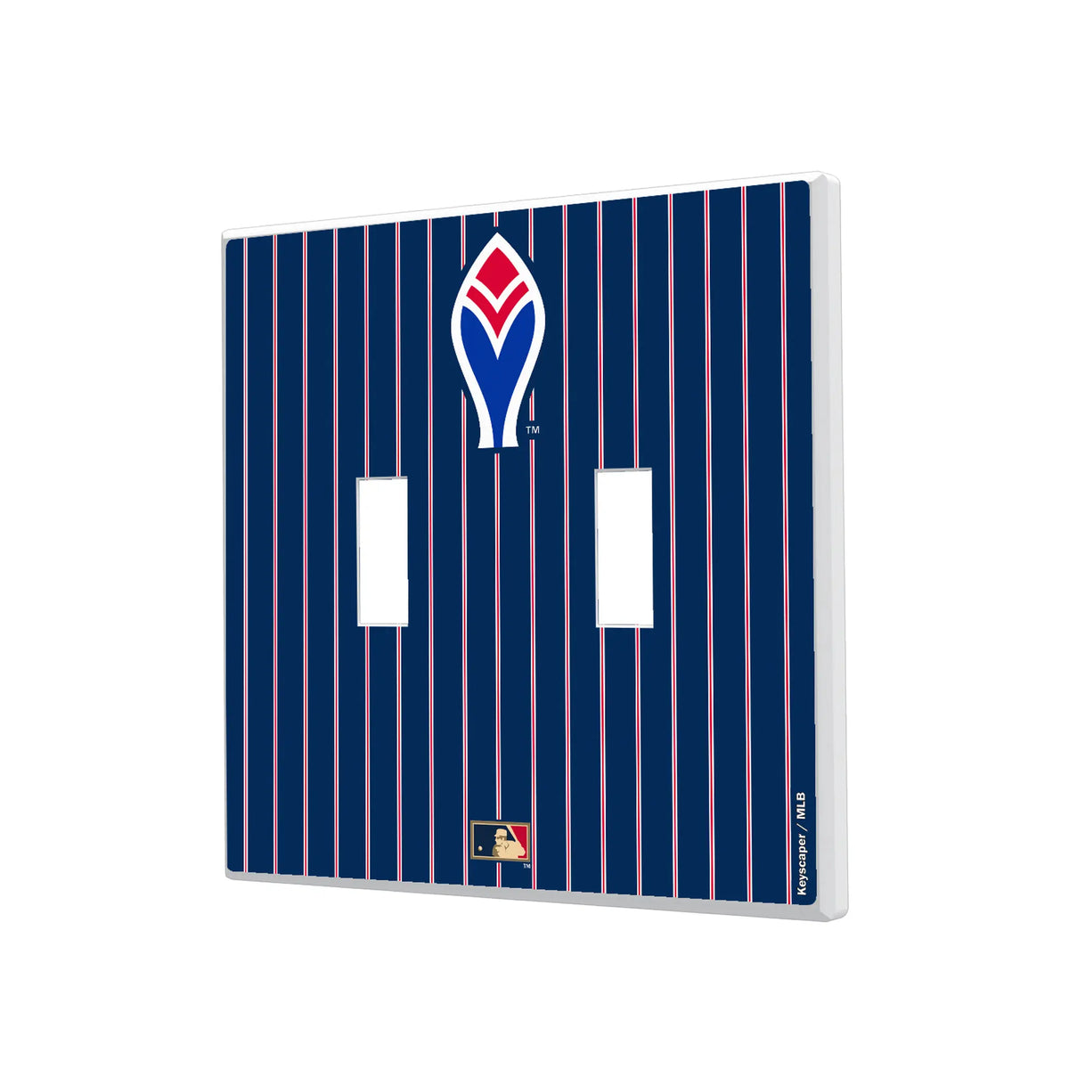 Atlanta Braves 1972-1975 - Cooperstown Collection Pinstripe Hidden-Screw Light Switch Plate#Style_Double Toggle
