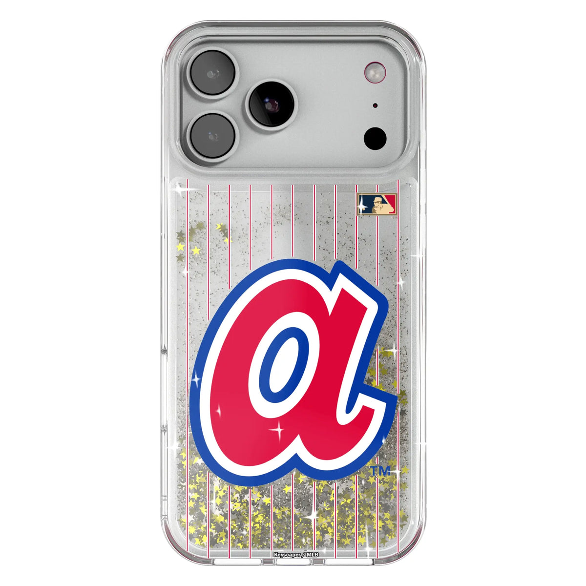 Atlanta Braves 1972-1980 - Cooperstown Collection Pinstripe Glitter Phone Case for Apple iPhone