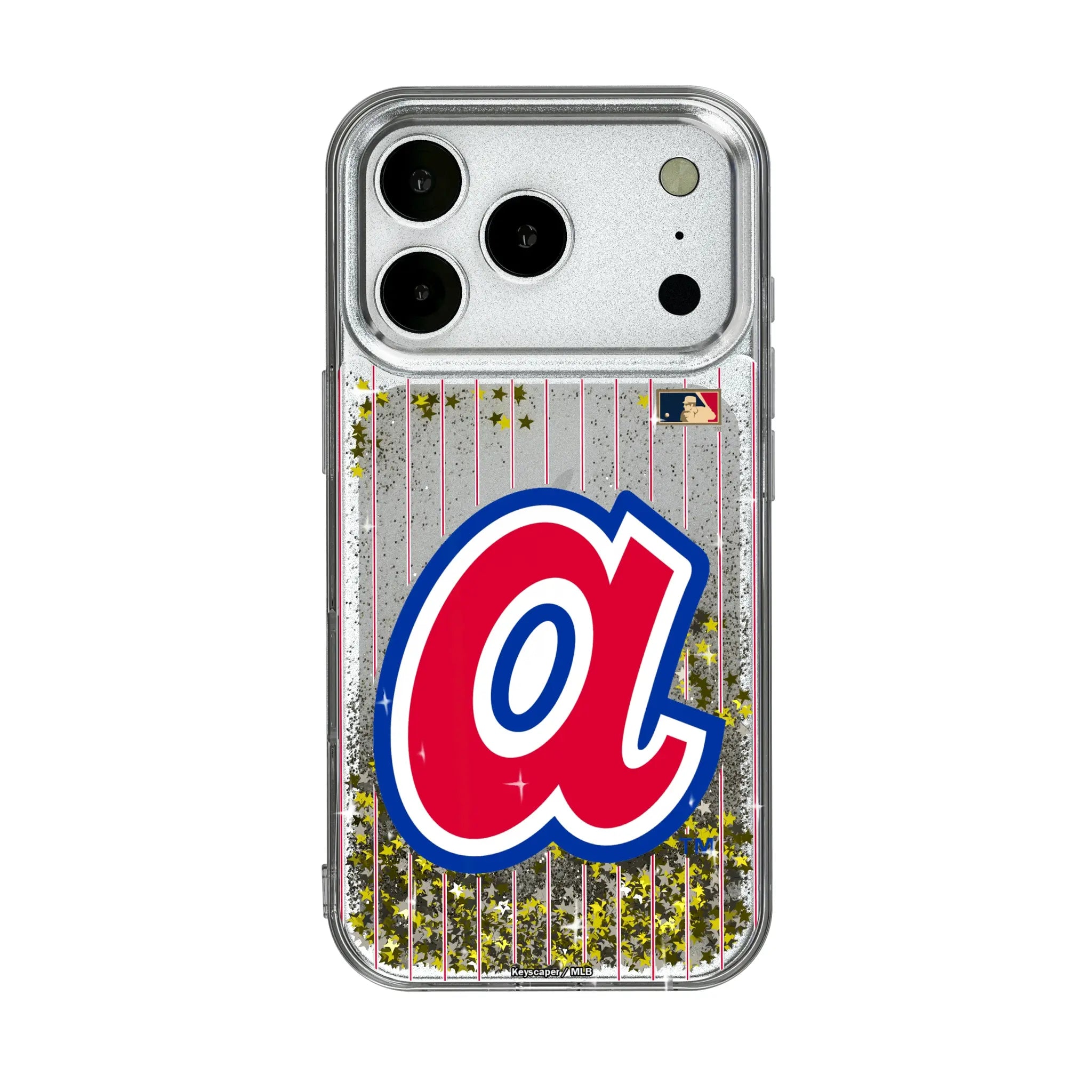 Atlanta Braves 1972-1980 - Cooperstown Collection Pinstripe iPhone Glitter Phone Case for Apple iPhone