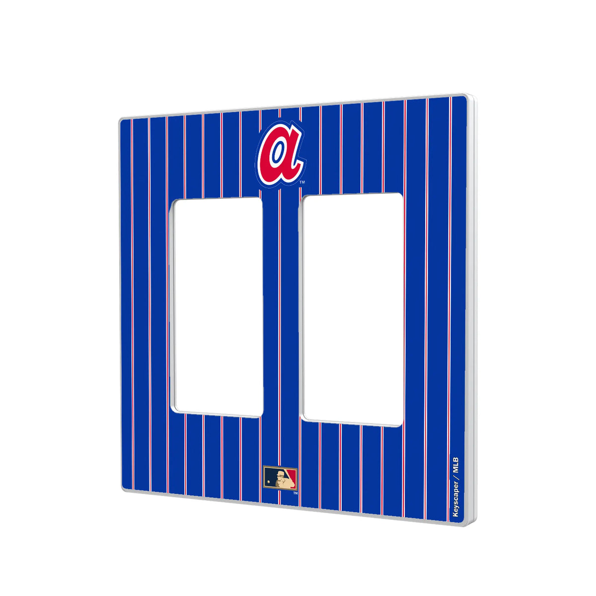 Atlanta Braves 1972-1980 - Cooperstown Collection Pinstripe Hidden-Screw Light Switch Plate#Style_Double Rocker